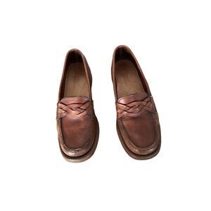 G H Bass Weejuns W Sz 6M Tan Braided Penny Loafer Preppy VTG Casual Shoe